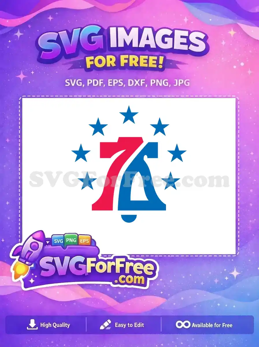 Free Red Blue Seventy Six Stars Philadelphia Free Sport Free SVG