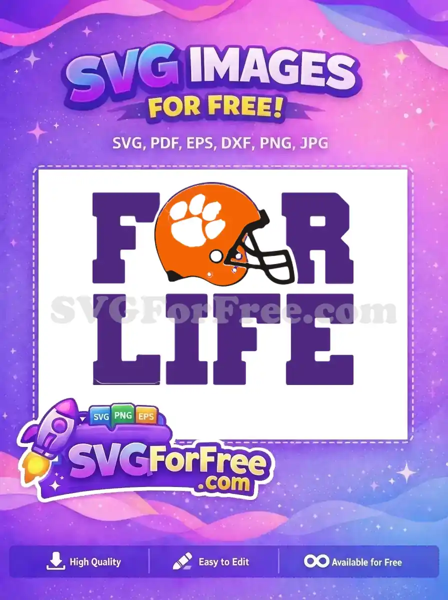 Free Orange Helmet Free Paw Print Clemson Free SVG
