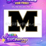 Free Block M Free University Graphic Sport Logos Free SVG - Instant Download