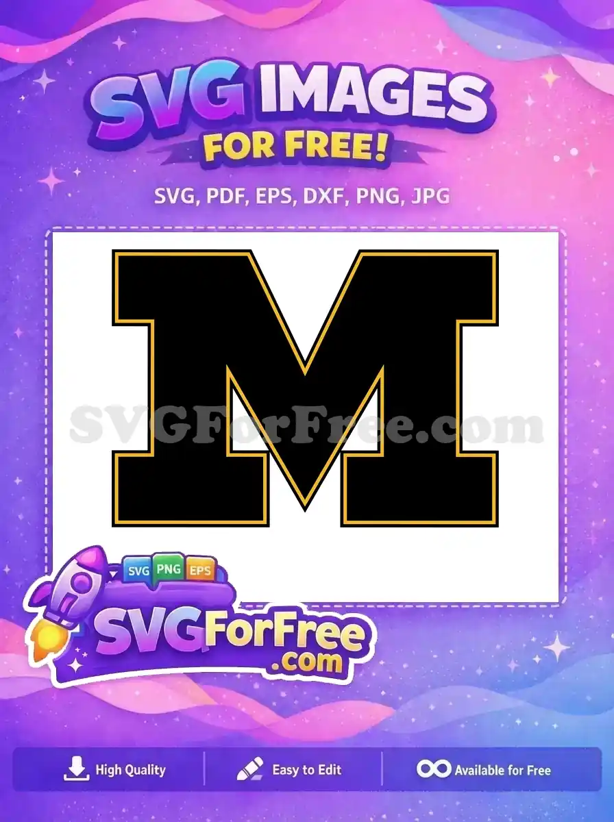 Free Block M Free University Graphic Sport Logos Free SVG