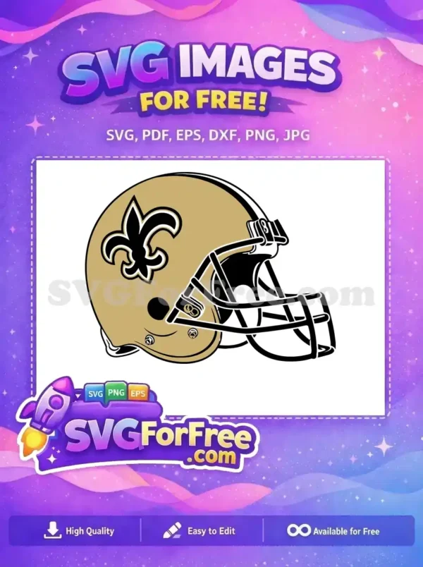 Free Gold Helmet Free Fleur de Lis Saints Free SVG