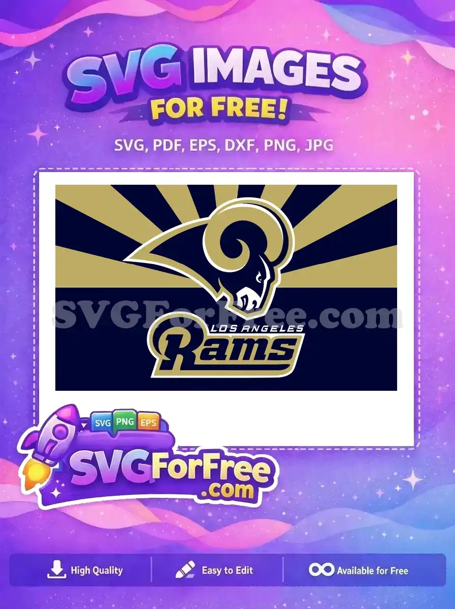 Free Golden Horns Free Navy Backdrop Los Angeles Rams Free SVG