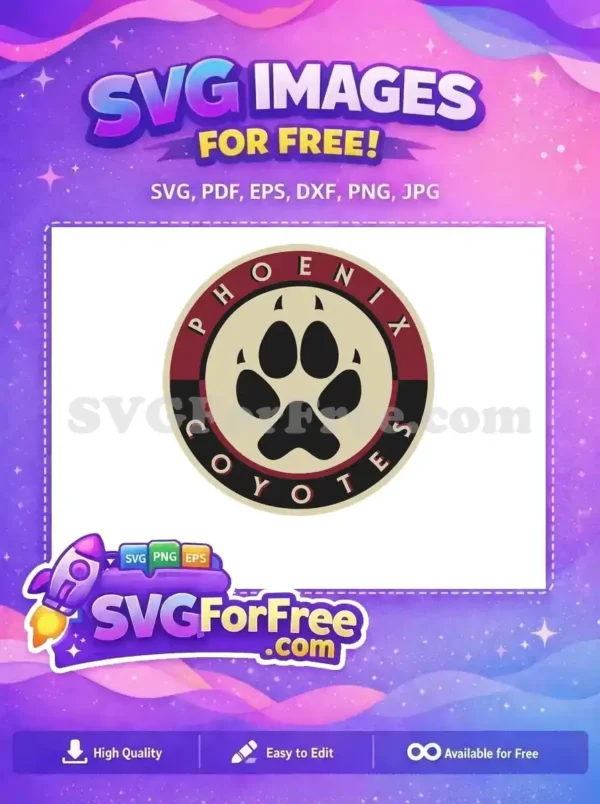 Free Stylish Paw Free Phoenix Coyotes Sport Logos Free SVG