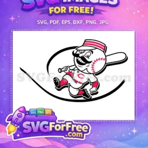 Free Baseball Player Free Mustache Cincinnati Reds Free SVG