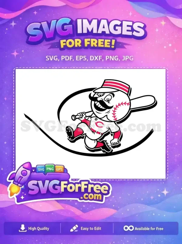 Free Baseball Player Free Mustache Cincinnati Reds Free SVG Free Baseball Player Free Mustache Cincinnati Reds Free SVG