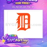 Free Orange Letter D Free Sports Logo Detroit Free SVG - Instant Download