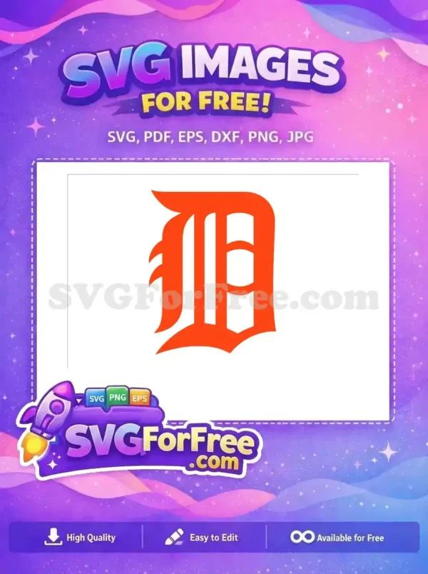 Free Orange Letter D Free Sports Logo Detroit Free SVG