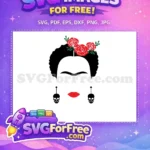 Free Frida Kahlo Roses Free Skull Earrings Sport Logos Free SVG - Instant Download