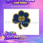 Free Blue Gold Shamrock Free Notre Dame Sport Free SVG - Instant Download