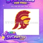 Free Trojan Mascot Helmet Free USC Colors Sport Logos Free SVG - Instant Download
