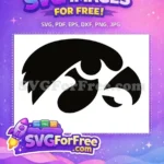 Free Iowa Hawkeyes Logo Free Mascot Black College Free SVG - Instant Download