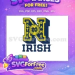 Free Gold Outline Free University Notre Dame Irish Free SVG - Instant Download