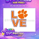 Free Orange Purple Lettering Free Paw Print Love Theme Free SVG - Instant Download