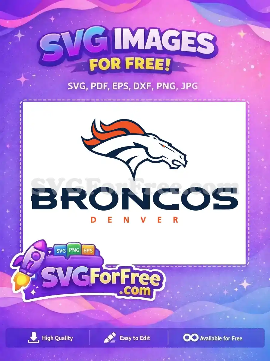 Free Orange Mane Free Broncos Logo Sport Free SVG 1