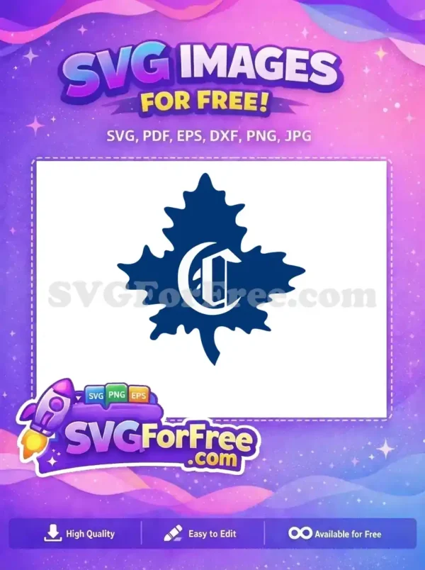 Free Blue Maple Leaf Free Letter C Logo Free SVG