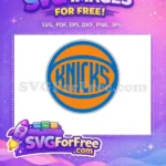 Free Blue Orange Knicks Free Basketball Free Sport Logos SVG - Instant Download