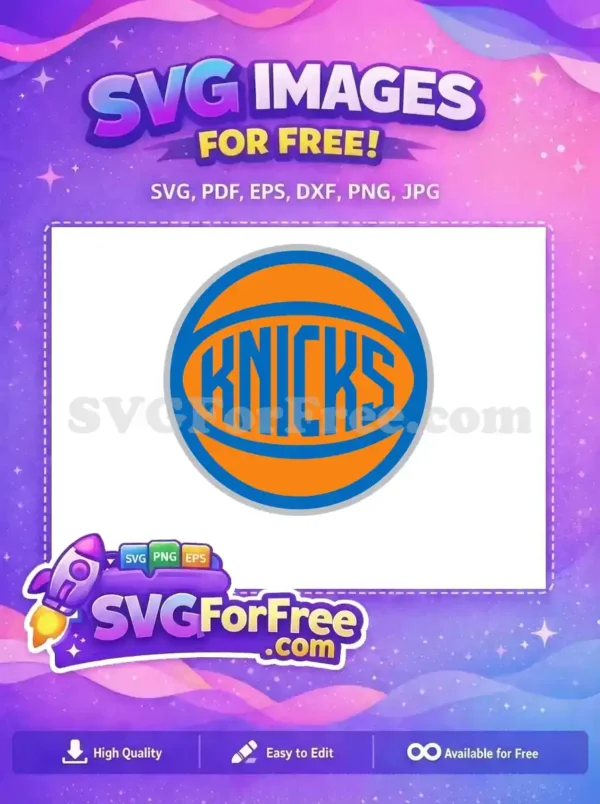 Free Blue Orange Knicks Free Basketball Free Sport Logos SVG