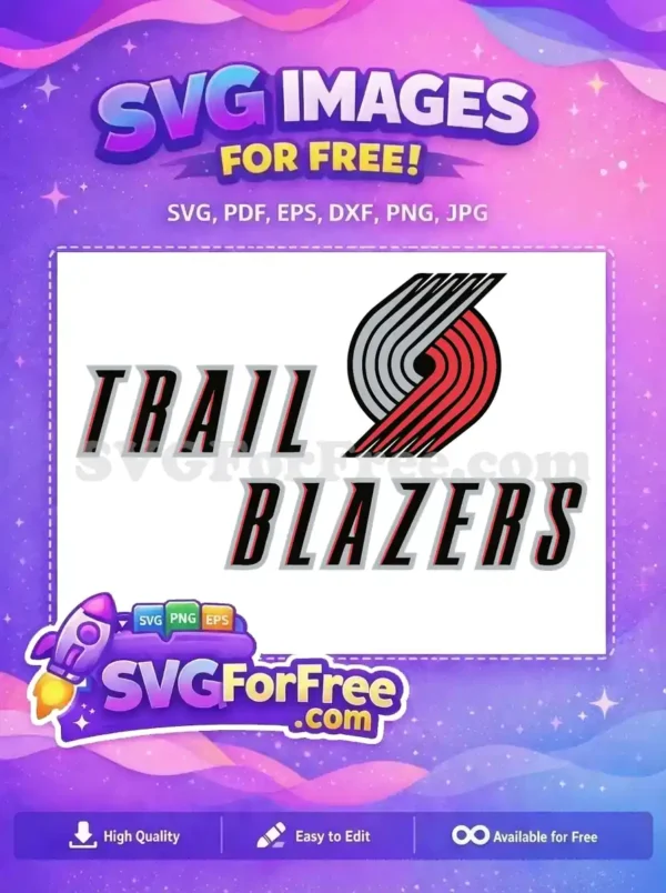Free Red Grey Lines Free Portland Trail Blazers Free SVG