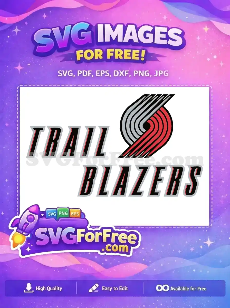 Free Red Grey Lines Free Portland Trail Blazers Free SVG