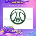 Free Green Basketball Free Letter M Sport Logos Free SVG - Instant Download