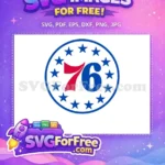 Free Blue Stars Free Red Number Philadelphia Free SVG - Instant Download