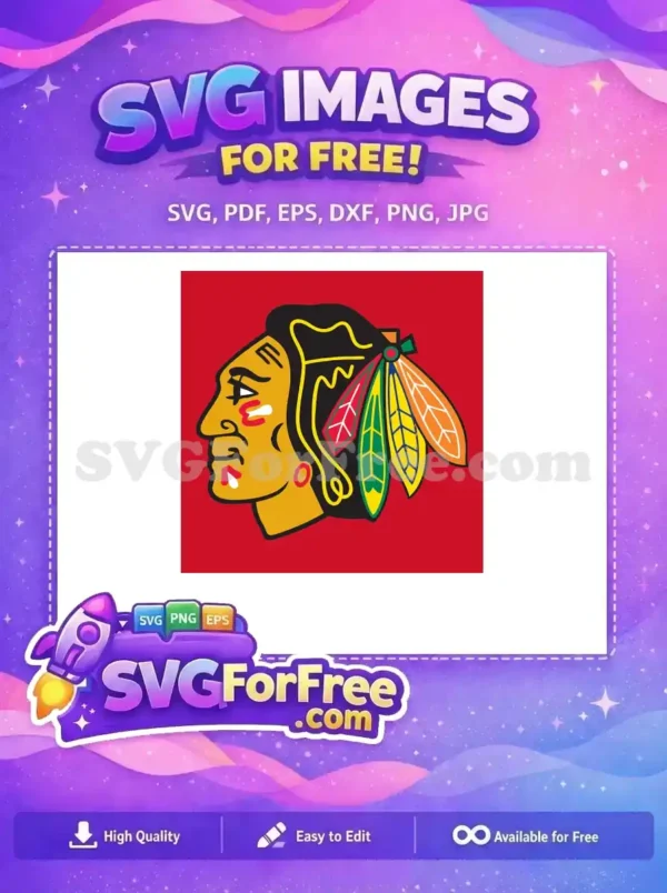 Free Chicago Blackhawks Logo Free Colorful Feathers NHL Free SVG Free Chicago Blackhawks Logo Free Colorful Feathers NHL Free SVG