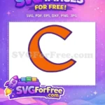 Free Orange Clemson C Free Purple Outline Sport Logos Free SVG - Instant Download