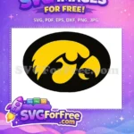 Free Iowa Hawkeyes Logo Free Black Background Sport Free SVG - Instant Download