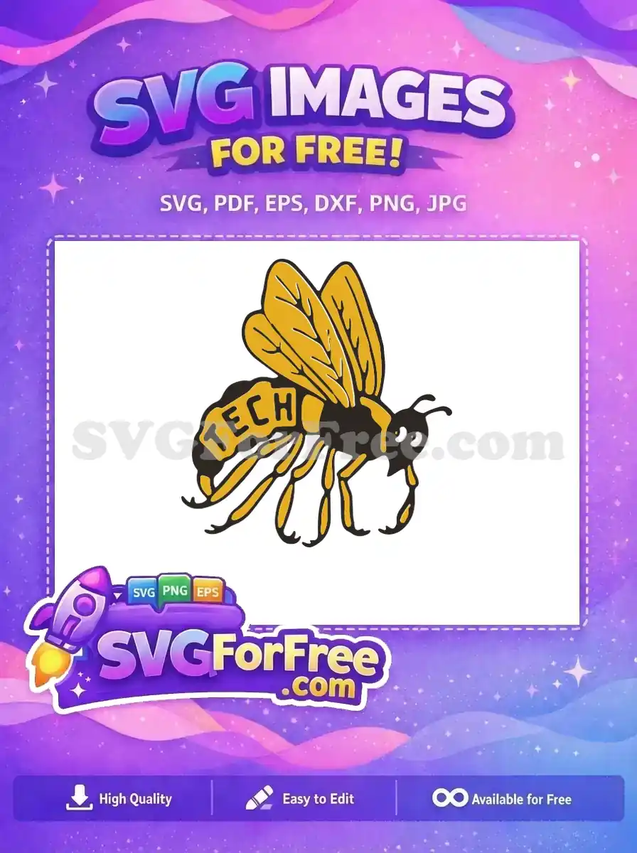 Free Yellowjacket Mascot Free Tech Logo Sport Free SVG