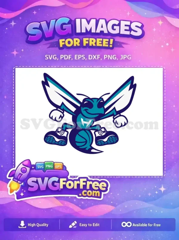 Free Teal Angry Hornet Free Logo Sport Free SVG