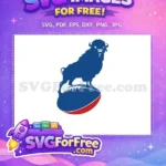 Free Blue Angry Buffalo Free Football Sport Logos Free SVG - Instant Download