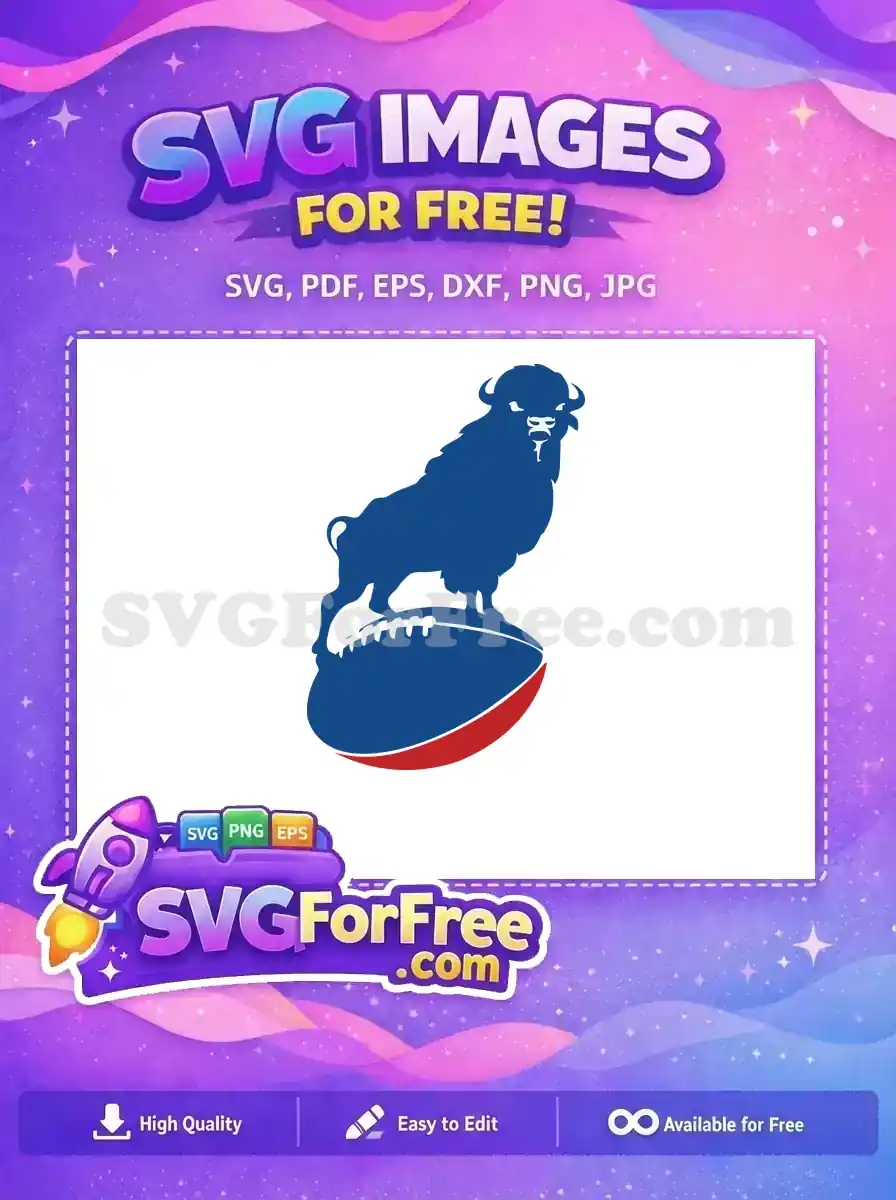Free Blue Angry Buffalo Free Football Sport Logos Free SVG