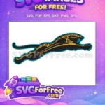 Free Leaping Jaguar Free Gold Lightning Jacksonville Free SVG - Instant Download