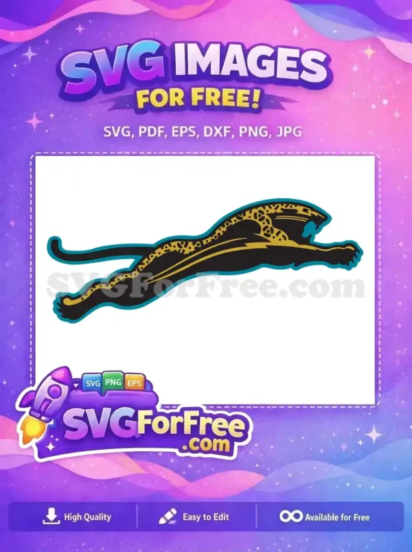 Free Leaping Jaguar Free Gold Lightning Jacksonville Free SVG