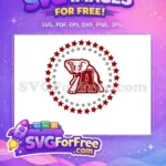 Free Crimson Elephant Mascot Free Star Border College Free SVG - Instant Download