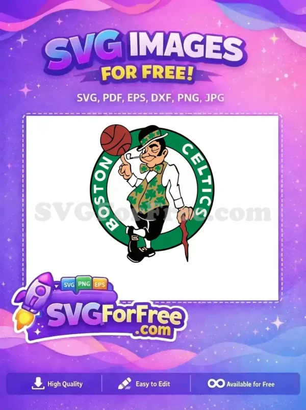 Free Leprechaun Smoking Pipe Free Clover Vest Boston Celtics Free SVG