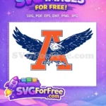 Free Auburn Eagle Mascot Free Orange Letter Sport Free SVG - Instant Download