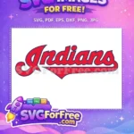 Free Red Script Free Blue Outline Indians Free SVG - Instant Download