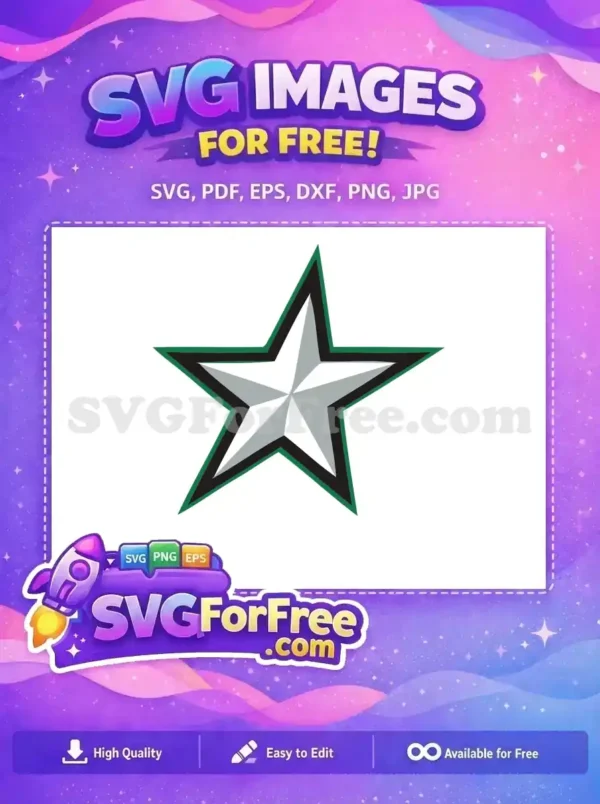Free Green Black Star Free Dallas Hockey Free SVG