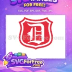 Free Letter D Logo Free Red Shield Sport Free SVG - Instant Download