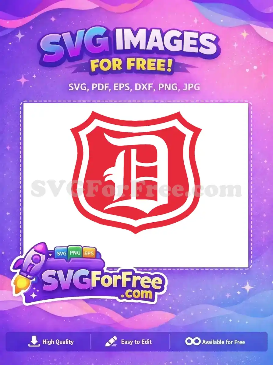 Free Letter D Logo Free Red Shield Sport Free SVG