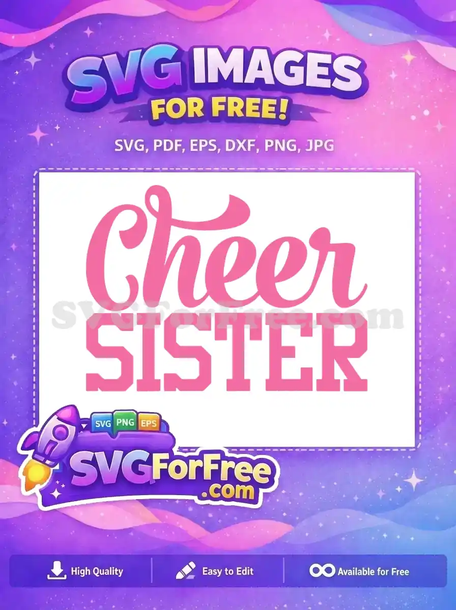 Free Cheer Font Free Sister Text Cheerleading Sport Free SVG