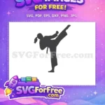 Free Kick Pose Free Karate Stance Sport Free SVG - Instant Download