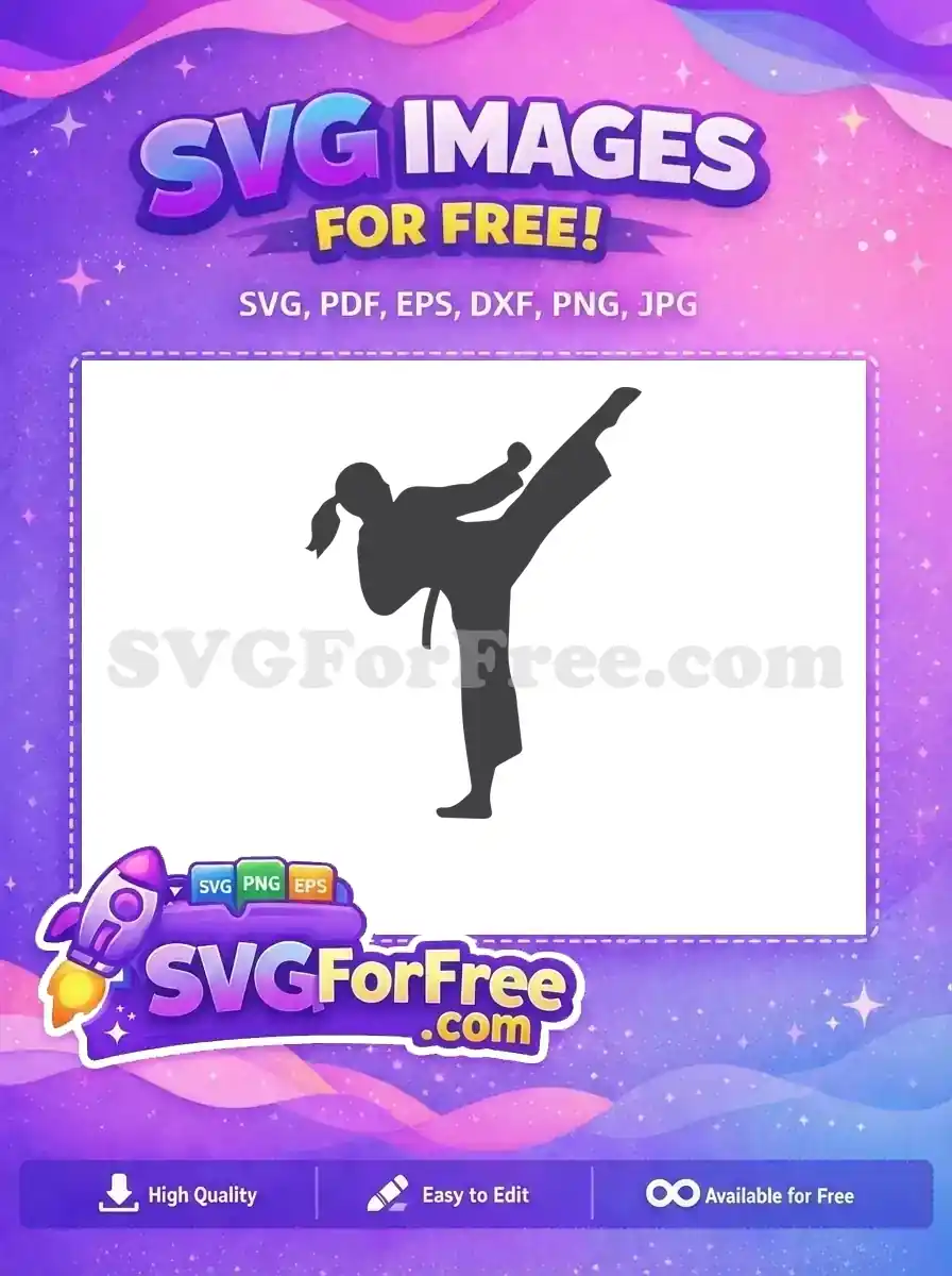 Free Kick Pose Free Karate Stance Sport Free SVG