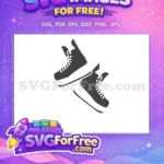 Free Dark Grey Ice Skates Free Sporty Winter Free SVG - Instant Download