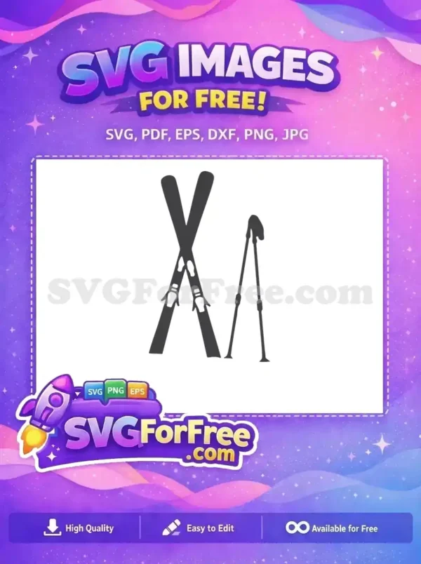 Free Skiing Gear Free Sport Equipment Winter Free SVG