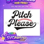 Free Baseball Stitch Free Pitch Please Game Free SVG - Instant Download