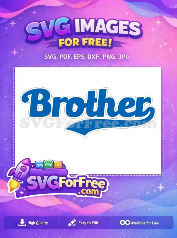 Free Brother Sporty Free Blue Typography Free SVG