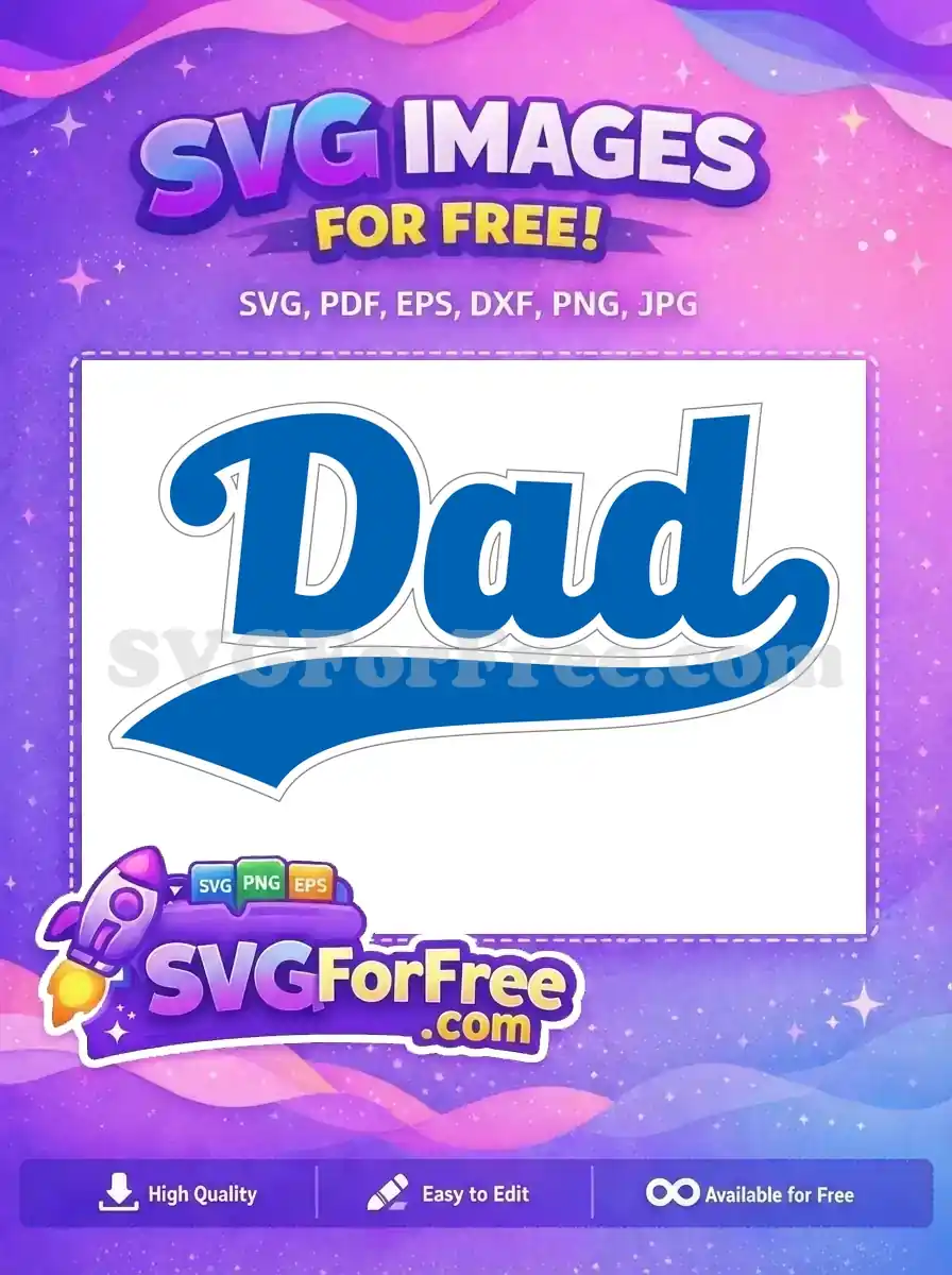 Free Blue Bold Dad Free Sport Design Free SVG