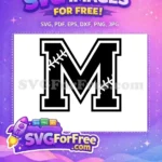 Free Baseball Stitch Free Letter M Sport Free SVG 2 - Instant Download